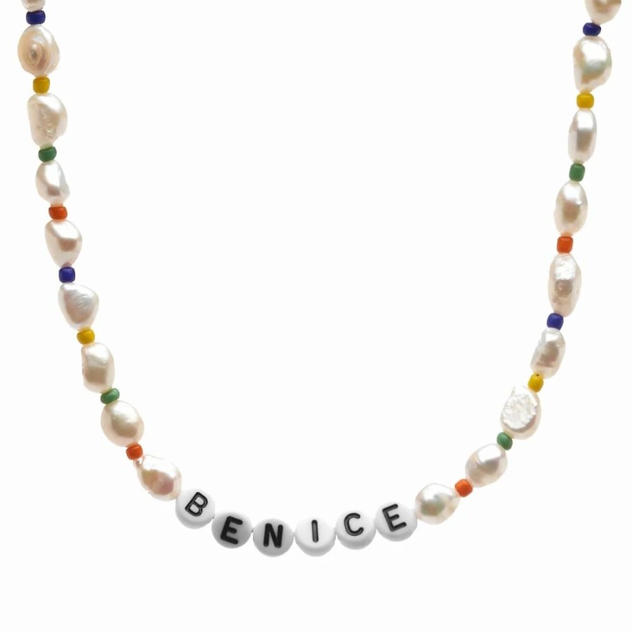 Necklaces * | Sporty & Rich Be Nice Pearl & Bead Necklace