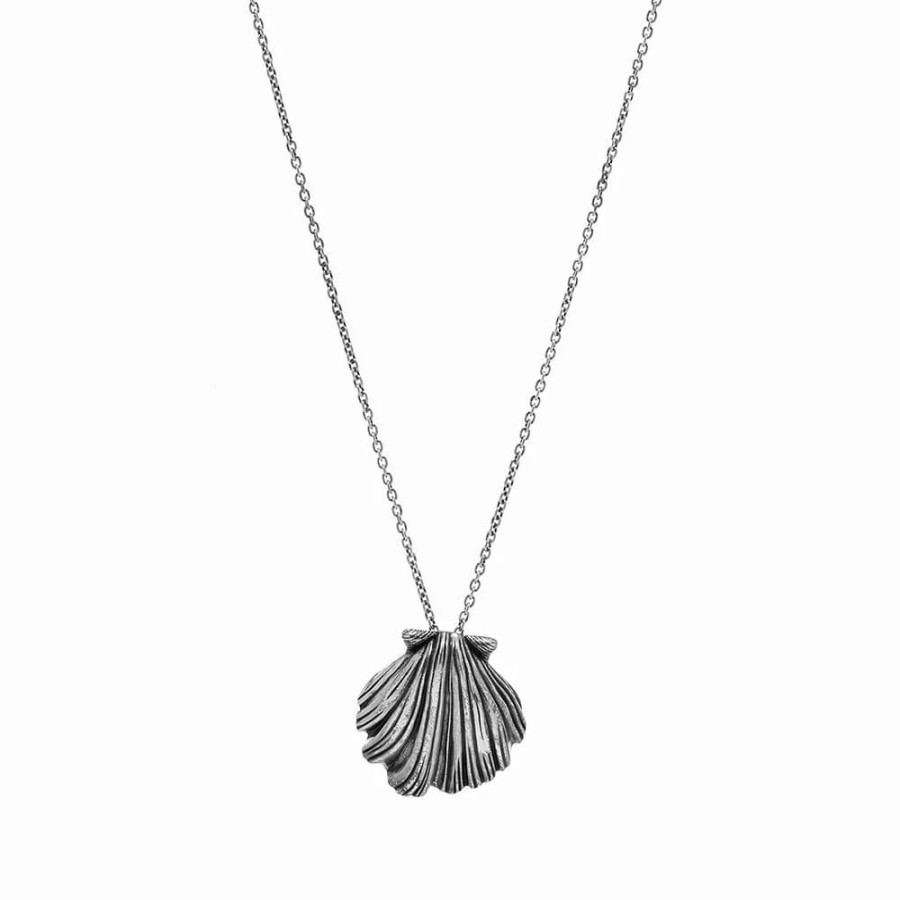 Necklaces * | Saint Laurent Shell Pendant Necklace