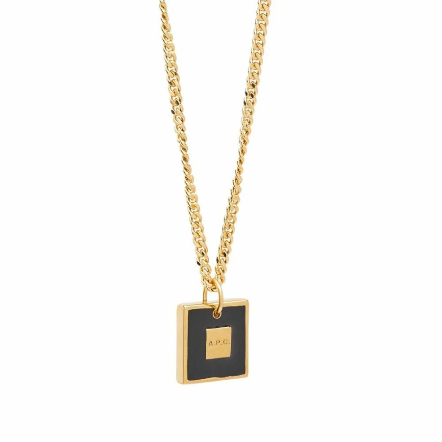 Necklaces * | A.P.C. A Plaque Necklace