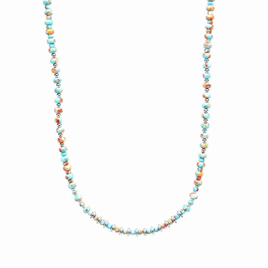 Necklaces * | Mikia Marble Beaded Necklace