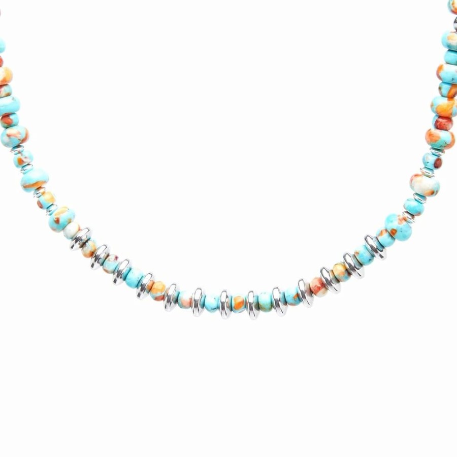 Necklaces * | Mikia Marble Beaded Necklace