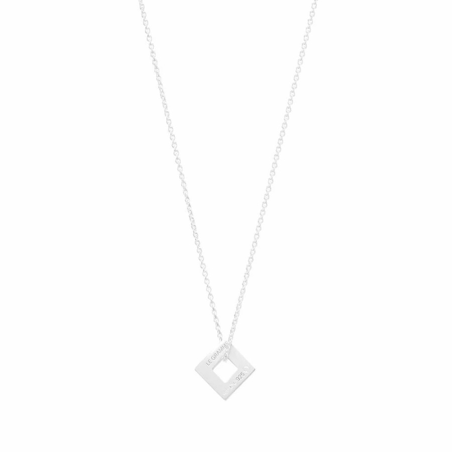 Necklaces * | Le Gramme Slick Square Pendant Necklace