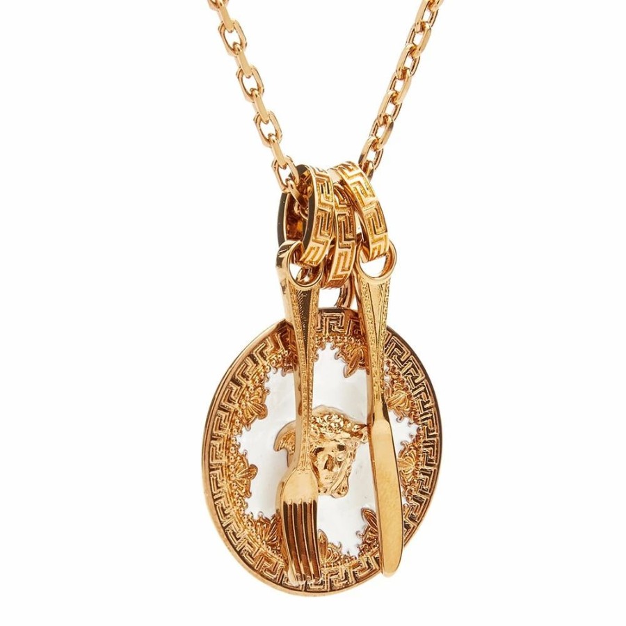 Necklaces * | Versace Medusa Plate Necklace