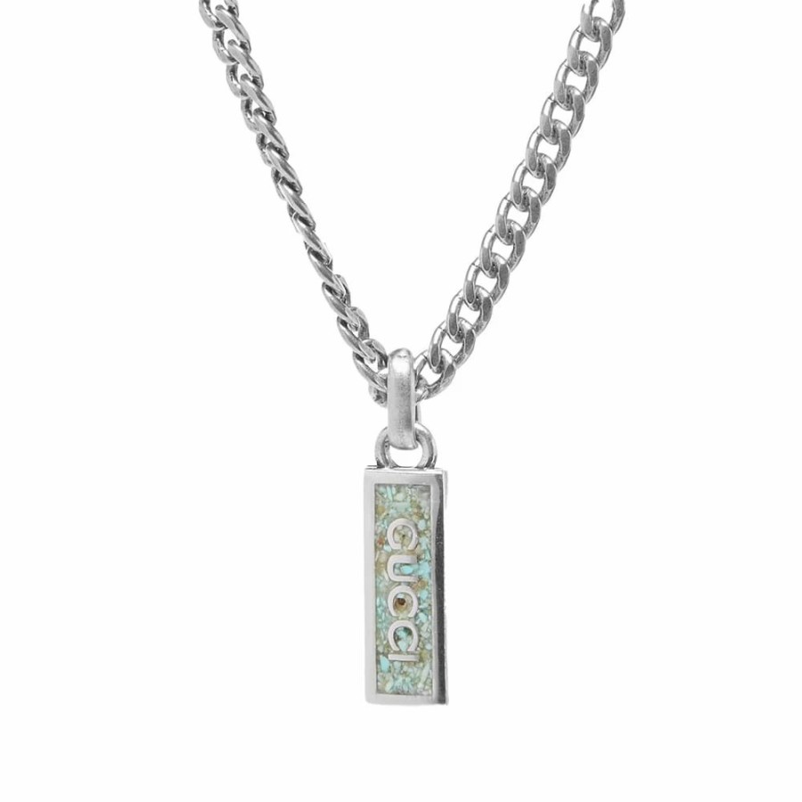 Necklaces * | Gucci Jewellery Gucci Tag Gourmette Pendant Necklace