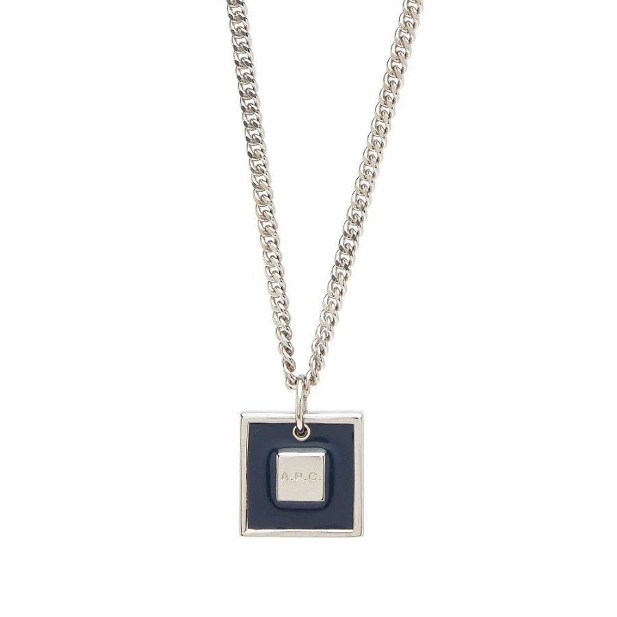 Necklaces * | A.P.C. A Plaque Necklace