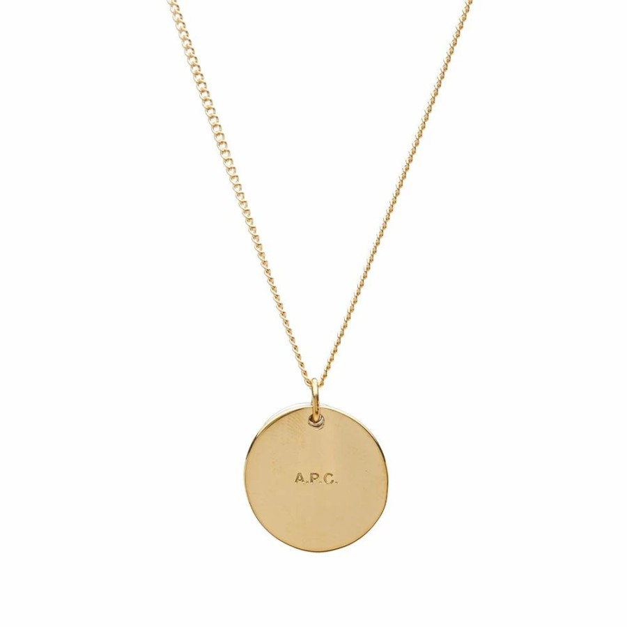 Necklaces * | A.P.C. Eloi Double Medal Logo Necklace