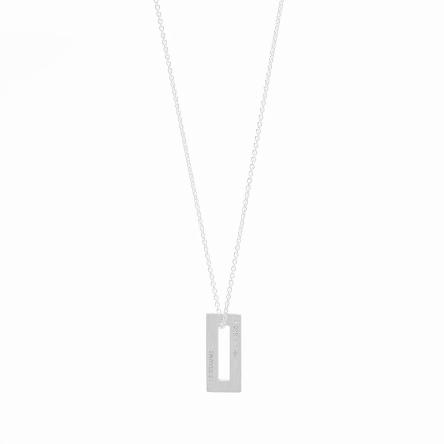 Necklaces * | Le Gramme Small Rectangle Pendant Necklace