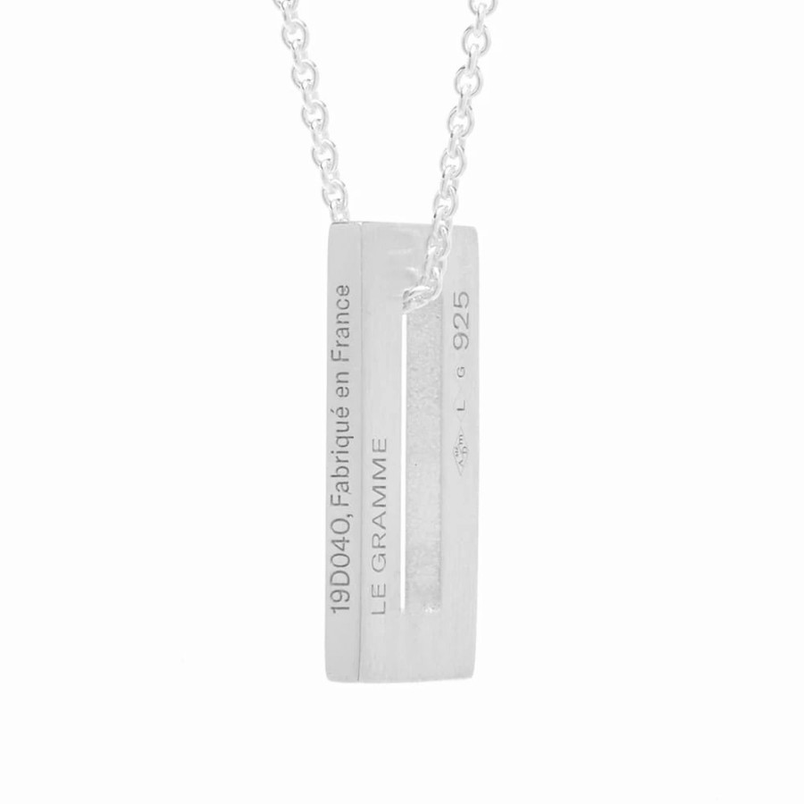 Necklaces * | Le Gramme Small Rectangle Pendant Necklace