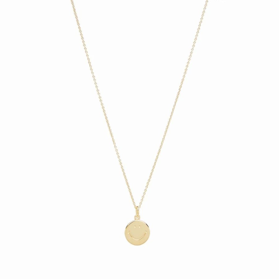 Necklaces * | Needles Smiley Gold Plated Pendant