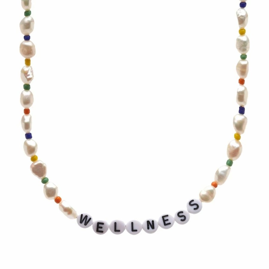 Necklaces * | Sporty & Rich Wellness Pearl & Bead Necklace