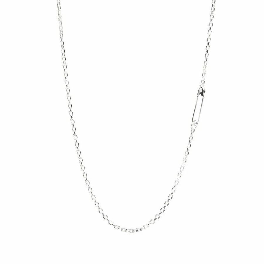 Necklaces * | Neighborhood Silver Safety Pin Necklace